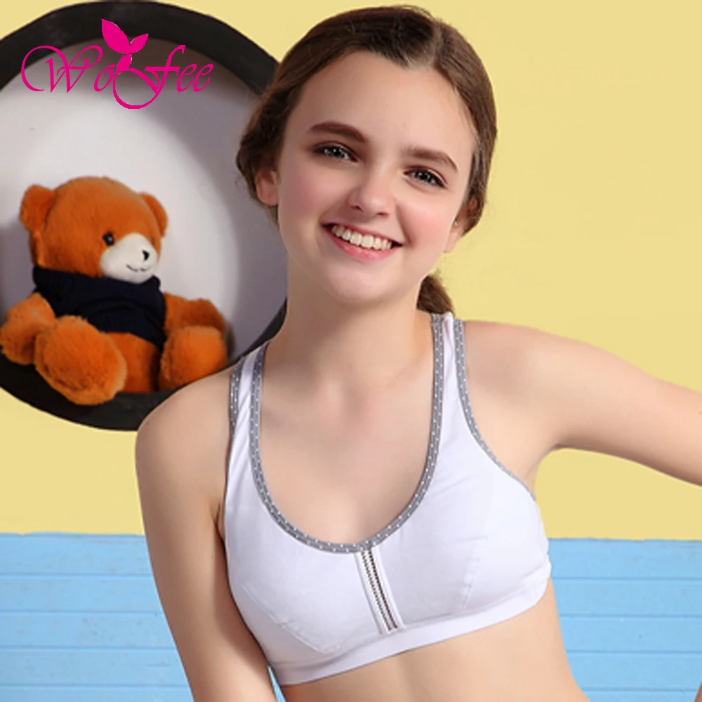 Tsfit-Land Students Sports Design Y-Shoulder Straps Cotton Breathable Training Bras Without Back Hooks B8014