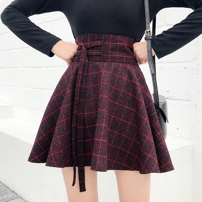 Women Strap Plaid Plus Size Skirt 2019 New Fashion Trap Anti light A ...