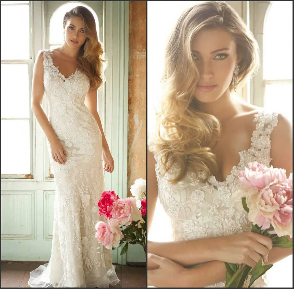 

Custom Made 2016 New Fashion Cap Sleeve V Neck Mermaid Lace Wedding Dresses Backless Bridal Gown
