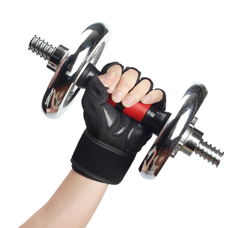 TMT Sports Antislip Gloves Half Finger Breathable Lengthened wrist belt Fitness Dumbbell Men Women Weight lifting Gym Gloves TMT Sports Antislip Gloves Half Finger Breathable Lengthened wrist belt Fitness Dumbbell Men Women Weight lifting Gym Gloves