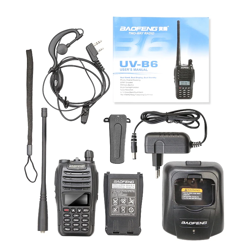 Original Baofeng UV-B6 Dual Band VHF UHF 5W Wireless Ham Radio Communication Equipment with Flashlight Free Earphone Original Baofeng UV-B6 Dual Band VHF UHF 5W Wireless Ham Radio Communication Equipment with Flashlight Free Earphone