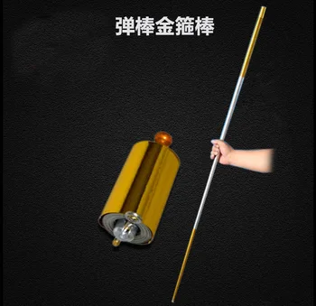 

Golden hoop stick Sun Wukong magic wand prop expansion stick 2 gold middle silver alloy 1.5 meters