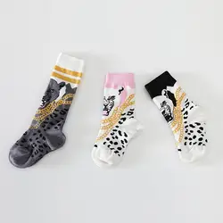 BBK INS/детские носки; хлопковые детские модные популярные носки Пантеры; носки с леопардовым принтом для мальчиков и девочек; C *