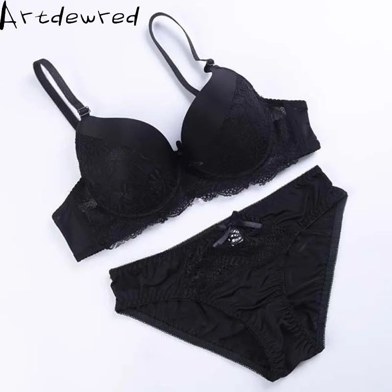 Artdewred ABC sexy bra set lace push up women underwear panty set cotton refreshing bra brief sets France lingerie suit