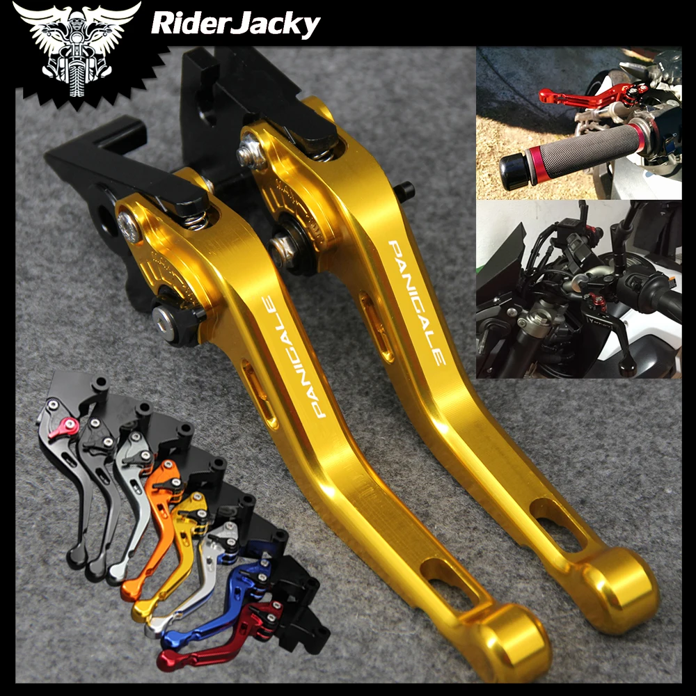 

Laser Logo Gold CNC Motorcycle Short Brake Clutch Levers For Ducati Panigale V4 2018 18