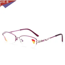 Брендовые модные очки для чтения, женские Асферические жесткие линзы с полимерным покрытием, женские очки, полуоправа, очки для чтения гиперметропии