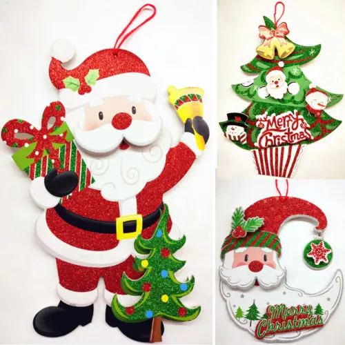 

New SantaClaus Snowman Tree Door Christmas Decoration For Home Ornament Decor