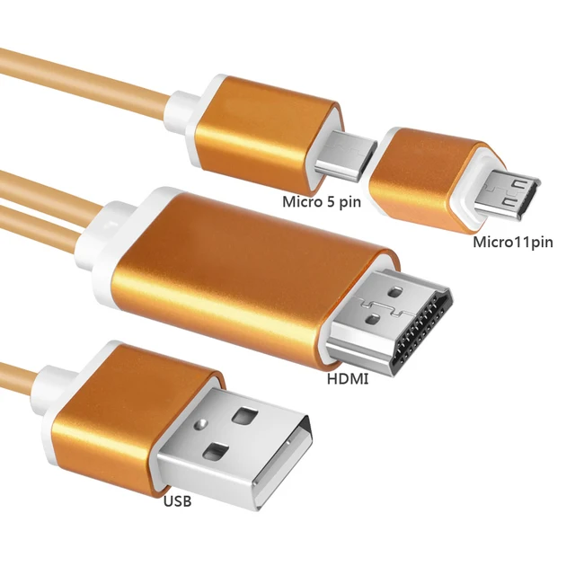 aceyoon 5 Pin to 11 Pin Micro USB to HDMI Adapter Cable Converter Support Mobile High