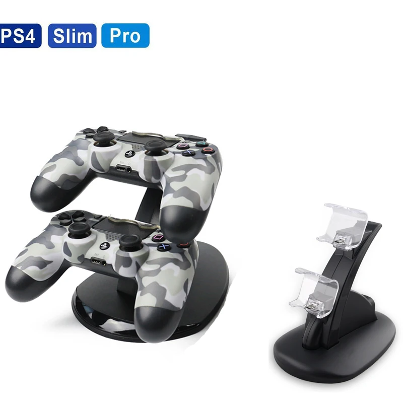 

PS4 PS 4 Game Micro Dual Controller Holder Stand with Charger 2 LED Micro USB Charging Dock Station For Sony Playstation 4