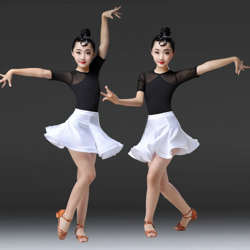 

Latin Dance Practice Dress Summer Children Ballroom Dance Costumes Competition Performance Dress Salsa Rumba Cha Cha Dancewear