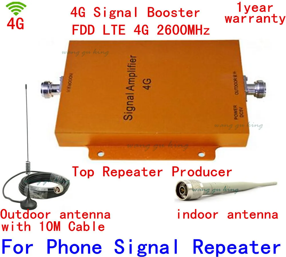 

4G LTE 2600MHz Cell Phone Signal Repeater Amplifier high gain 65dbi 4G mobile phone signal booster With Cable + Antenna