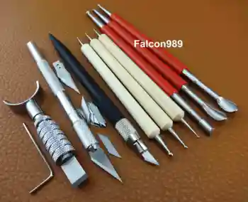 

9pcs Leather Craft Carving Cutter Knife Embossing Stylus Tracing Tool Set Kit Stamping Sewing Stitching Edging Creasing Edger