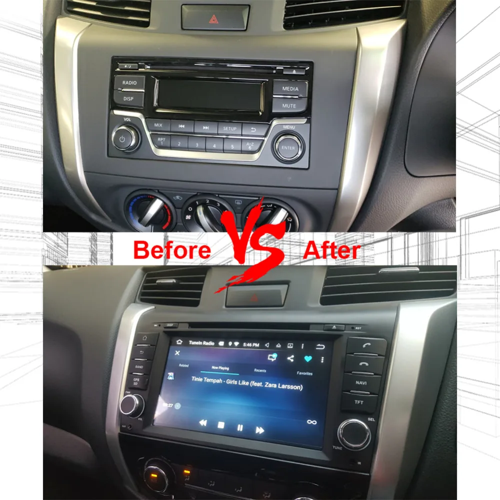 Top 4GB RAM Android 9.0 Octa Core Car PC GPS Radio Stereo with Bluetooth For Nissan Navara 2014-/Nissan NP300 Car Head Unit Wifi 4