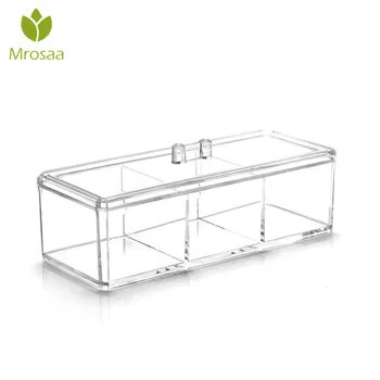 

Mrosaa Plastic Clear Multifunctional Container Cosmetic Makeup Cotton Pad Organizer Jewelry Storage Box Holder and Candy Jars