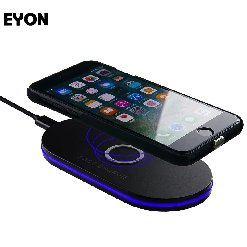 

EYON 10W Qi Wireless Fast Charger Quick Charge 2.0 Charging Plate For SAMSUNG S8 S8 Plus S7 Edge S6 Edge+Note 5 8 For iPhone X 8