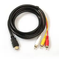 Портативный HDMI к RCA кабель HDMI штекер к 3RCA композитный AV штекер M/M Соединительный Кабель-адаптер Шнур передатчик 18Feb05