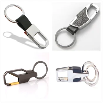 

leather Metal Men Car styling Key Ring Cover Chain Keychain keyring for Audi I Ah Ah A8 A3 A4 A6 A5 Q7 R A3 3-Door