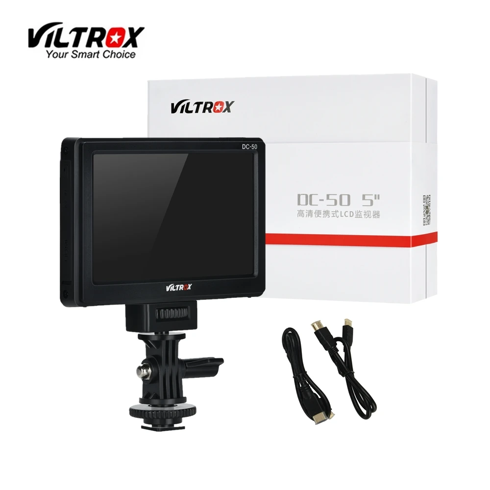 

Viltrox DC-50 5'' DSLR TFT field LCD Micro HDMI Camera direct Video Monitor for Canon Nikon Sony A9 A7III A7RIII A6500 A7sII