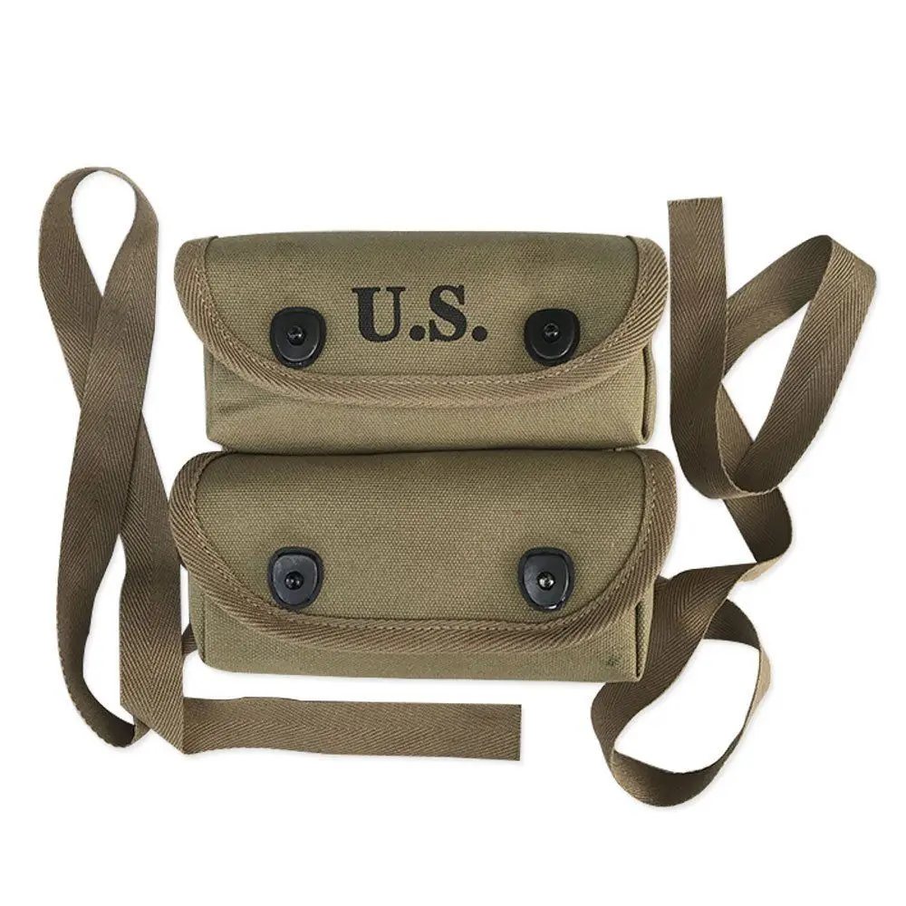 

WWII WW2 US USMC ARMY AMMO TWO POCKET COMBINATION CANVAS AMMO POUCH TOOL KIT