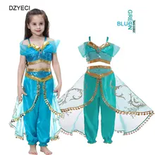 Костюм Аладдина жасмин для девочек-подростков; платье для девочек на Рождество, Хэллоуин, карнавал; детские кружевные вечерние платья