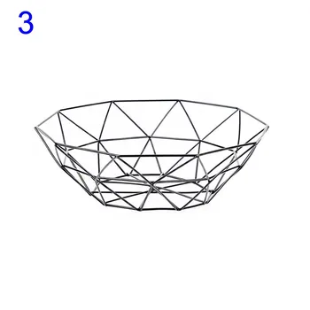 

Creative Fruit Tray Drain Basket Household Iron Fruit Bowl Geometric Patterns Dropshipping FAS