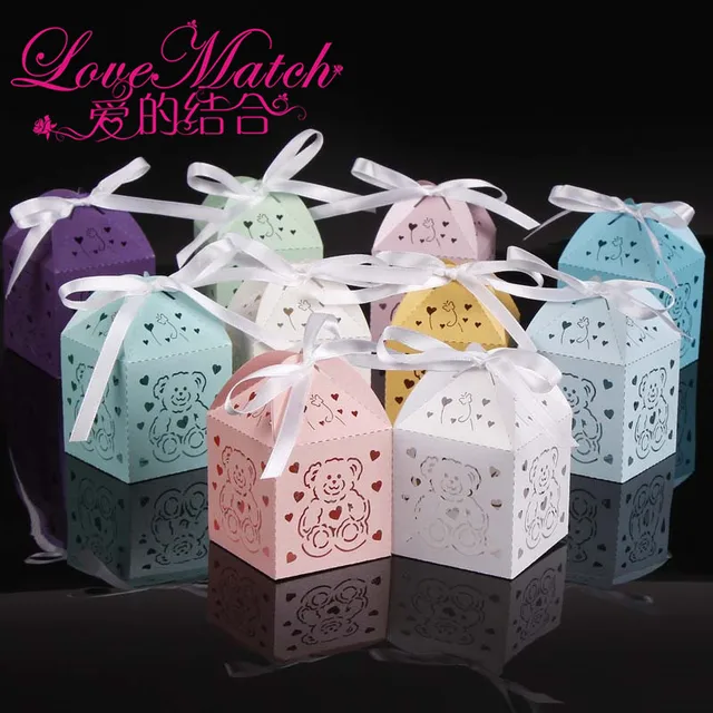 50pcs Laser Cut Cute Bear Boxes Baby Shower Favors Kids Birthday 50pcs Laser Cut Cute Bear Boxes Baby Shower Favors Kids Birthday