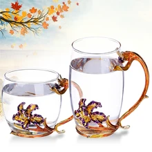 1 шт. Европейский стиль креативная эмалированная цветная чашка/Прекрасная свежая чайная чашка/Высокое качество стеклянная чайная чашка набор