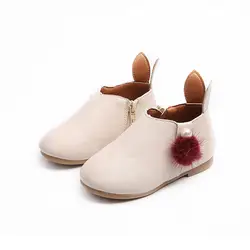 Детские ботинки для девочек Осень/Весна Дети Детская обувь с заячьими ушками милые одиночные сапоги Модные ботильоны обувь для учащихся