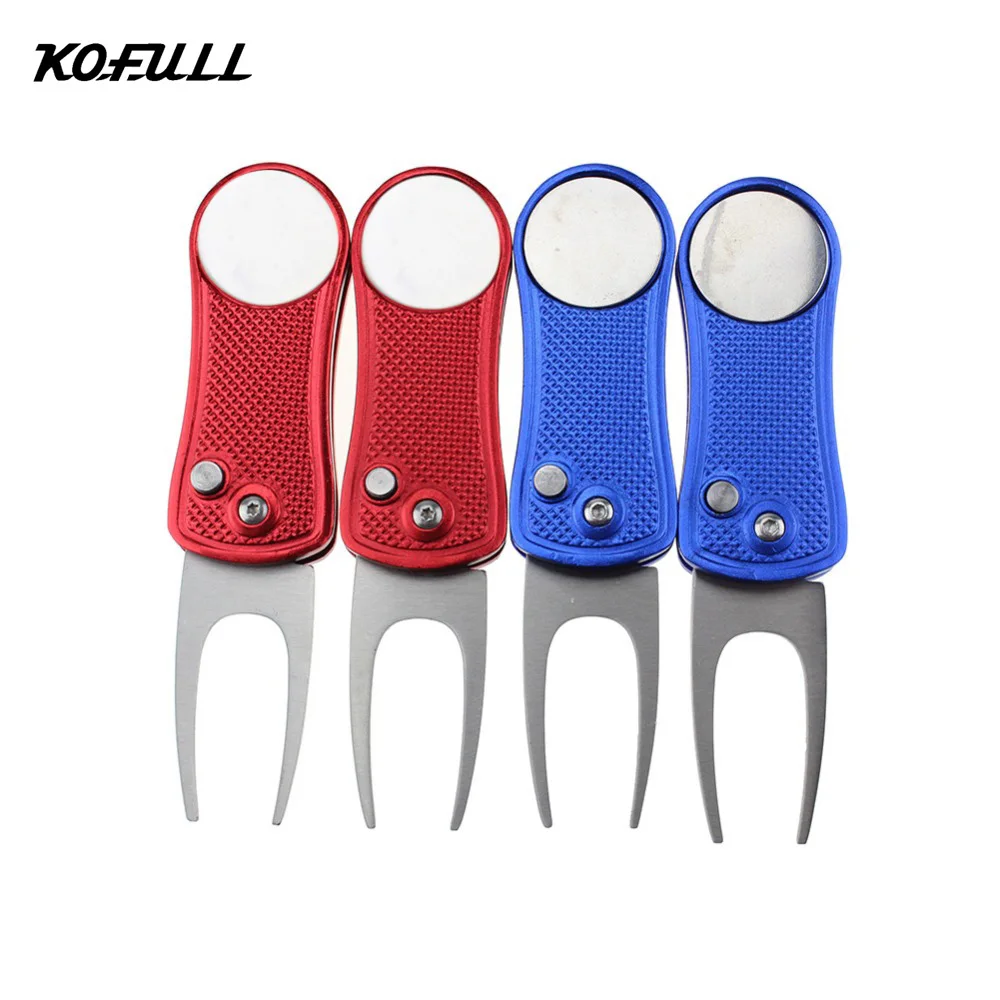 Kofull New Golf Green Divot Repair Tool Switchblade Tool BallMarker