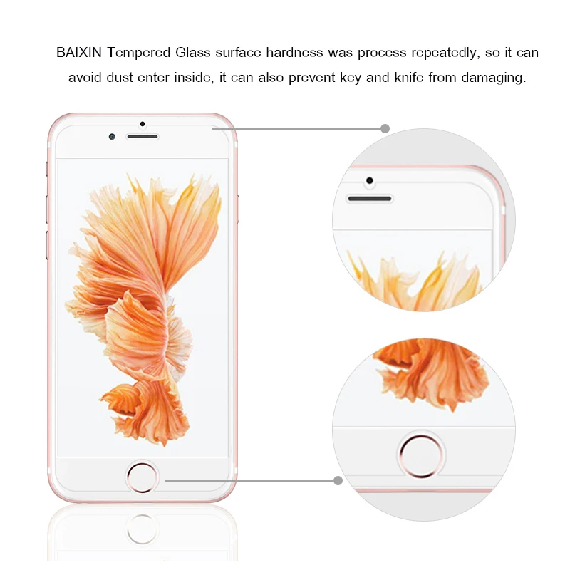 Baixin закаленное стекло для iphone XR XS Max X 8 4S 5S SE 6 6s 7 защитное экрана 7plus 5 &quot+