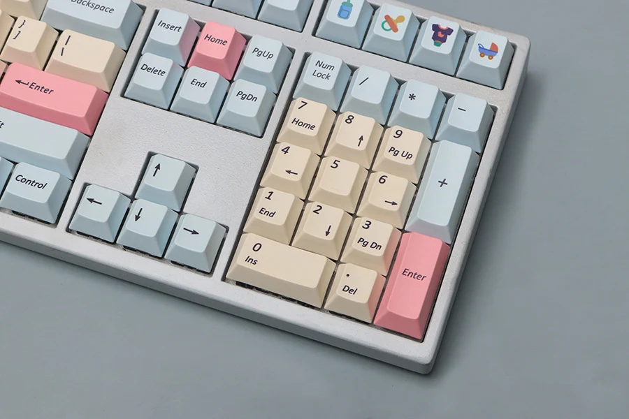 PBT Keycap Вишневый профиль розово-голубой 111 клавиш для механической клавиатуры mx Переключатель Keycap цвет краситель подбитые брелки