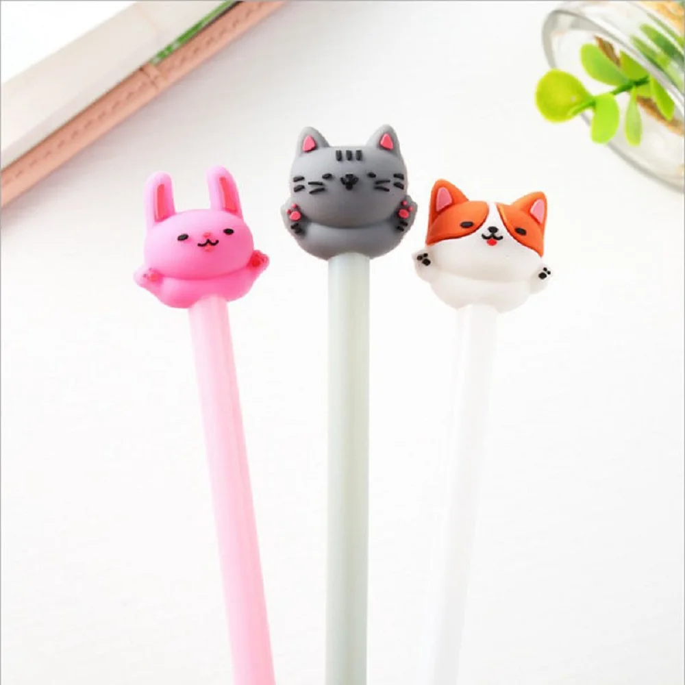 1 шт. 0 5 мм Kawaii милые корейские канцелярские пластиковые гелевые ручки для
