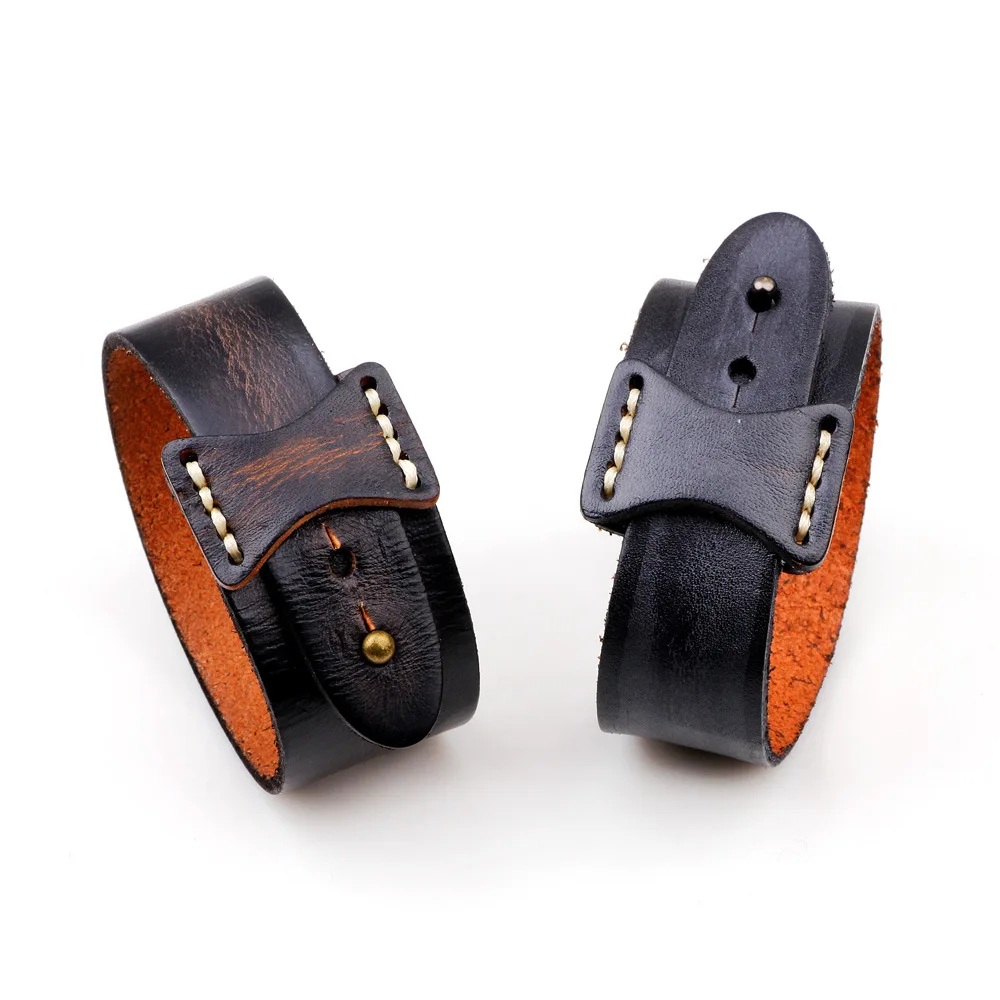 SIZZZ 26 5 см в длину 3 ширину панк Kelp ретро складчатый кожаный браслет|bracelets for|leather