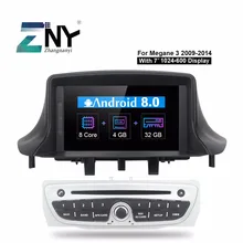 7″ IPS Android 8.0 Car DVD 1 Din Autoradio For Megane 3 2009 2010 2011 2012 2013 2014 Fluence GPS Navigation Free Backup Camera