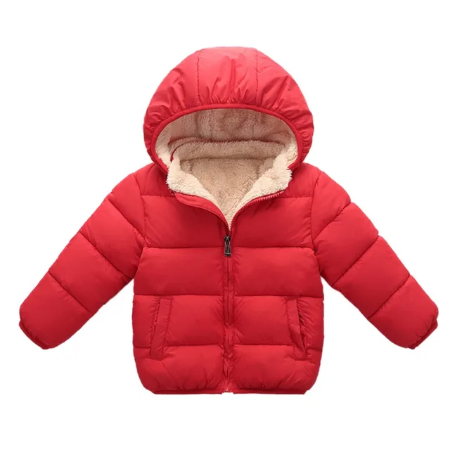 Winter Children Coats Kids Warm Jacket Baby Boys Plus Velvet Cotton Coat Toddler Girls Solid