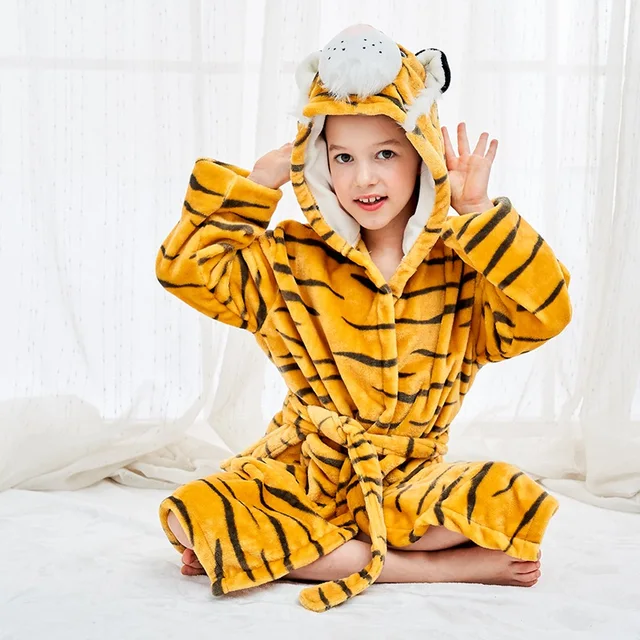 Children S Dressing Gown Baby Animal Bathrobe Girls Pajamas Hooded Beach Towel Kids Sleepwear Boy Bath Robe Toddler Pyjama Robes Robes Aliexpress