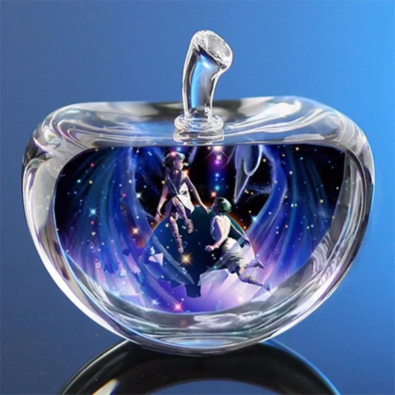 12 Constellations Statuettes Crystal Glass Apple Figurines Miniature