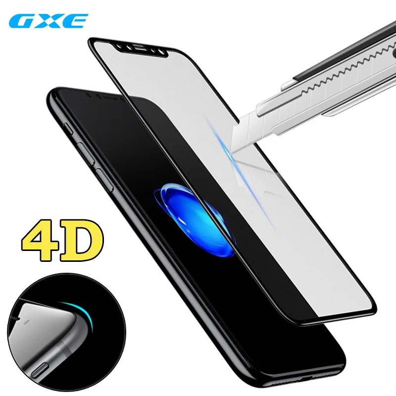 3D изогнутое стекло 4D с полным покрытием закаленное для iPhone X 10 Премиум Закаленное