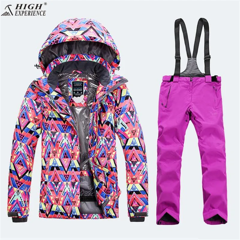 Большие размеры, ветрозащитная, водонепроницаемая, с одной и двойной платформой, теплая и дышащая, лыжная куртка+ штаны, лыжный костюм женская зимняя
