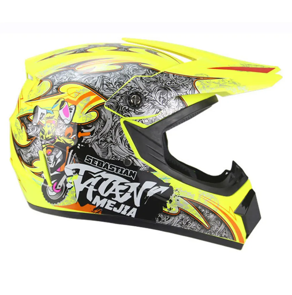 Мотоциклетный шлем для мотокросса, шлем для бездорожья, мужской шлем для мотокросса, мотогонок - Цвет: Yellow