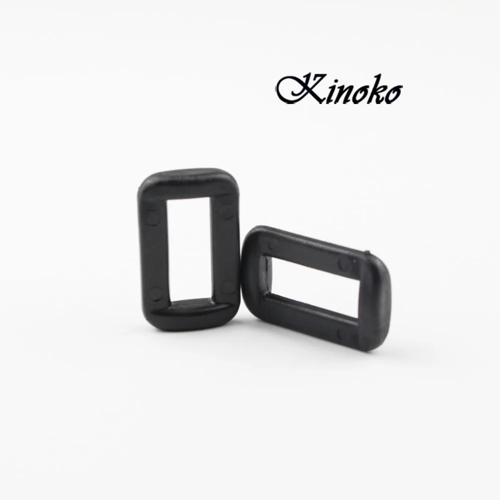 100pcs Pack 3/4"black Plastic Loops Looploc Buckles Rectangle Button Backpack Straps bing