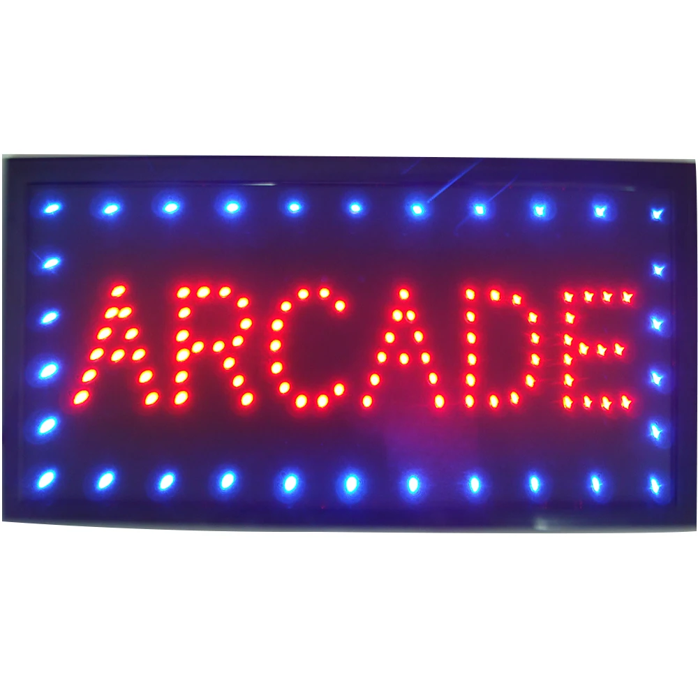 

CHENXI LED Arcade Shop Open Business Neon Signs 10x19 Inch Indoor Ultra Bright Flashing Sign of Led Advertising Display