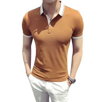 

2019 new summer thin section solid color polo shirt male fashion lapel short sleeve business casual men's tide sweatshirt