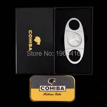Free Shipping High Quality Cohiba Gift set 56 ring gauge metal cigar cutter 420J2 Stainless Steel