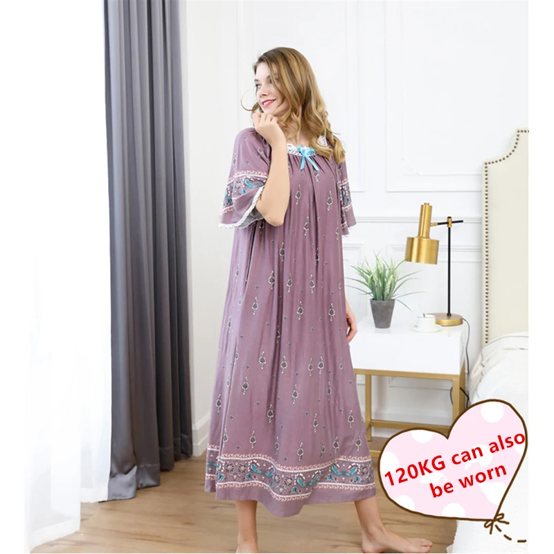 

Summer Pregnant woman family matching Large size nightgown women Cotton dress home wear Lady's pajamas
