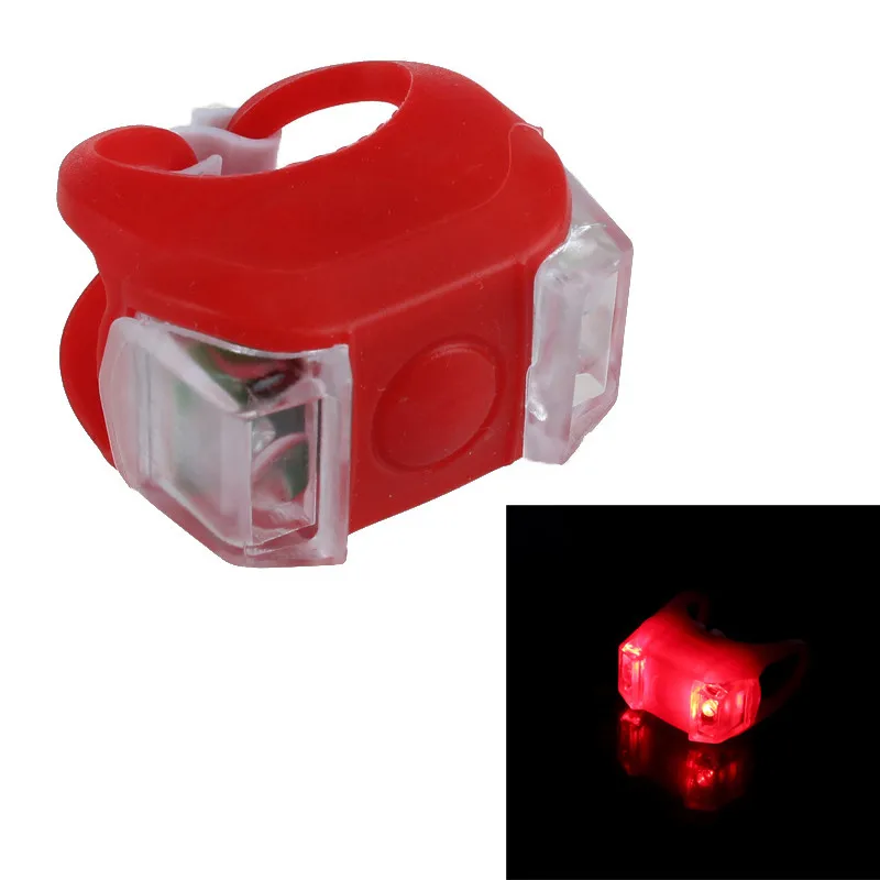 

Silicone Bike Bicycle Lights Waterproof Cycling Front Rear Rail Light Handlebar LED Flash Safety Warning Lamps Battery