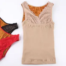 Зимний плюс кашемировый теплый жилет утолщенная куртка термальный Топ Без Рукавов куртка Кружева Грудь саморазвитие тело нижнее белье