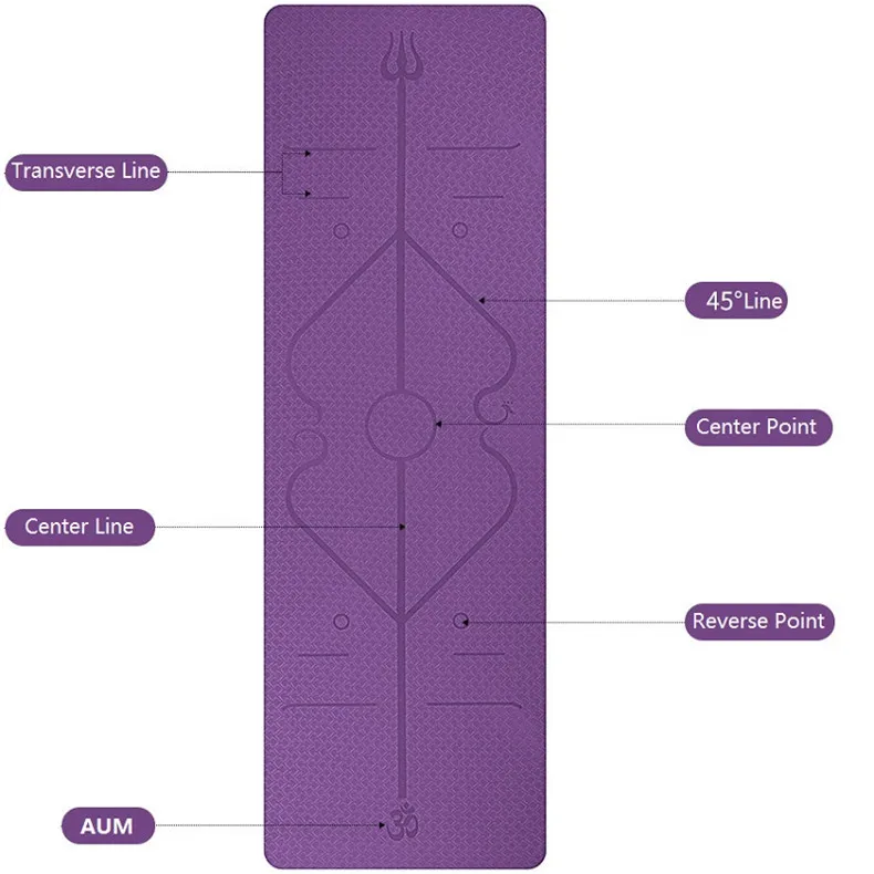 6 мм TPE коврик для йоги с линией тела, нескользящий коврик для фитнеса, спортзала, пилатеса, ковёр 183*61 см с ремнем для йоги и блоком