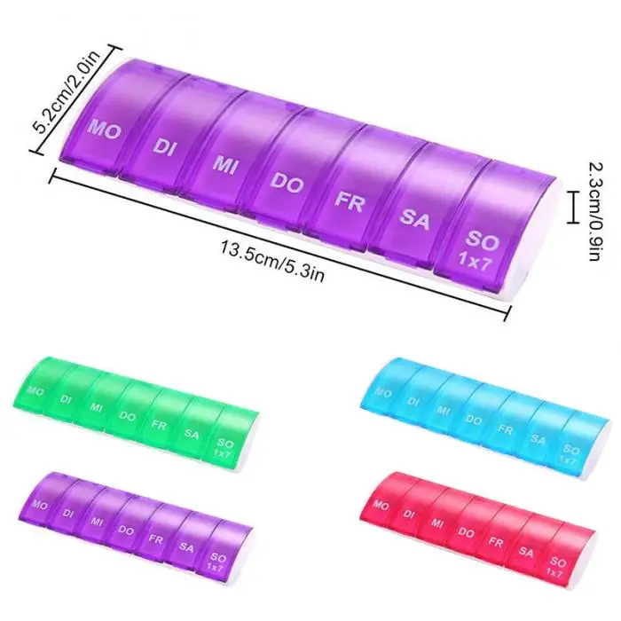 Портативный 7 дней Еженедельный таблеточный контейнер для таблеток коробка пластиковая медицинская коробка разветвители таблетки для здоровья чехол