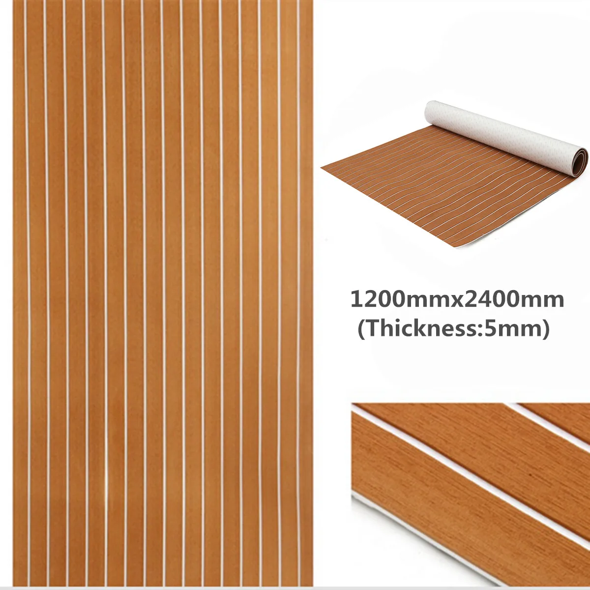 

1200x2400x5mm Self Adhesive EVA Foam Teak Sheet Teak Flooring Teak Boat Decking Marine Car Yacht Floor Mat Synthetic Teak Pad